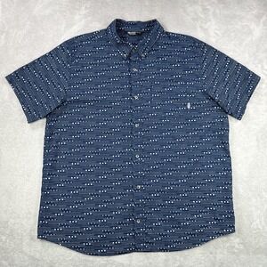 Outdoor Research Shirt Mens 2XL Blue Geometric Rooftop Short Sleeve Button Up